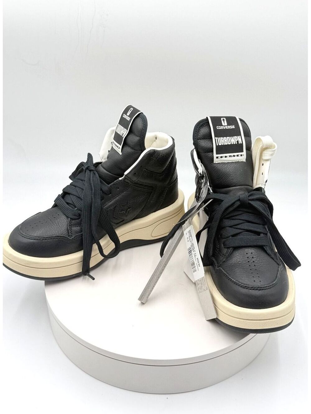 Converse x Rick Owens DRKSHDW TURBOWPN Mid Black Egret Men's 5.5 Women's 7 NWT